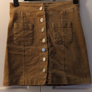 Charlotte Russe Tan Corduroy Mini Skirt